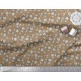 thumbnail image 3 of Soimoi Modal Satin Fabric Leaves & Magnolia Floral Printed Fabric 1 Yard 42 Inch Wide, 3 of 5