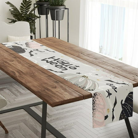 

QIFEI Table Runner Halloween Tablecloth Table Cover For Party Decoration 13x72inch Style 1
