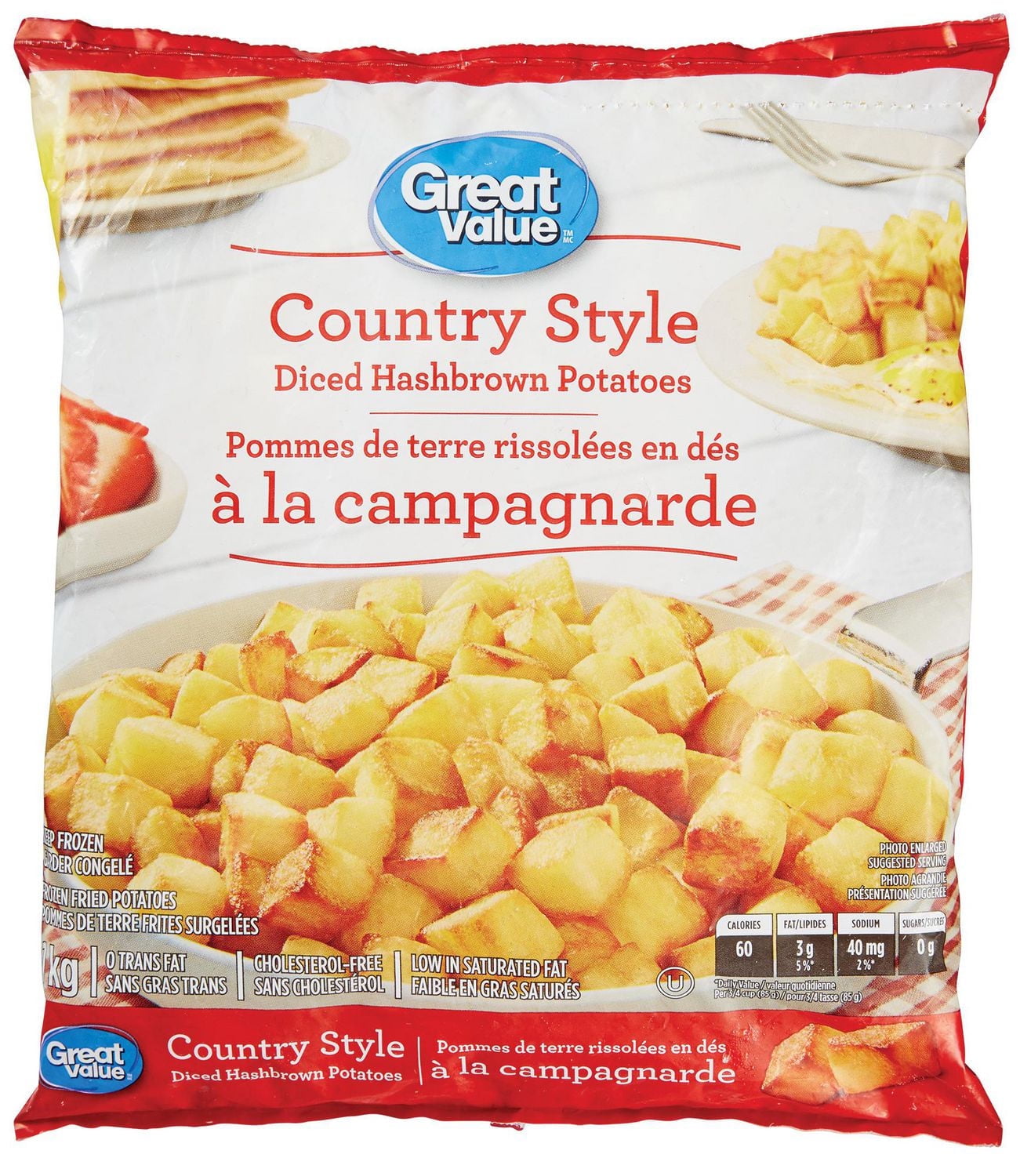Great Value Country Style Frozen Diced Hashbrown Potatoes