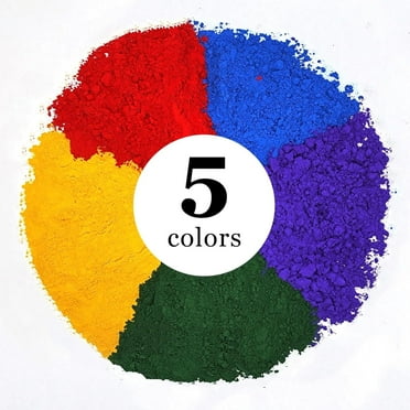 GOODTAKE 5 Colors Concrete Pigment, Iron Oxide Pigment Powder, Concrete Cement Dye Color Pigment for Brick, Tile, Clay, Lime, Mortar, Grout, Plaster, Paint, Bath Bombs Coloring Powder
