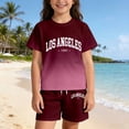 thumbnail image 2 of Shachafan Gradient Letter Print Summer Outfits For Kids Boys And Girls Casual Two Piece Home Baby, 2 of 5