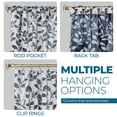 thumbnail image 3 of Superior Blackout Leaves Back Tab Curtains Set of 2, Light Filtering Curtain Panel Set, White-Navy Blue, 52"W x 96"L, 3 of 9