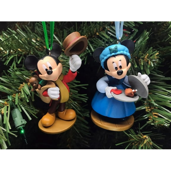 Mickey's Christmas Carol Ornament Set - Mickey & Minnie New