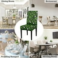 thumbnail image 4 of Green Football Pattern Chair Covers for Dining Room Set of 6, Washable Spandex Parsons Slipcovers, Removable Kitchen Chair Cover, Stretch Seat Protector for Home Party Hotel, 4 of 6