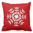 thumbnail image 1 of Funda de almohada ABPHQTO Copo de Nieve Navidad Simple Rojo Brillante y Blanco 50x50 cm, 1 of 1