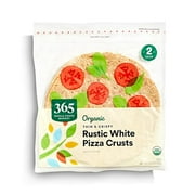 Pack of 1 365 by Whole Foods Market, Organic Rustic White Thin & Crispy Pizza Crusts, 2 ct