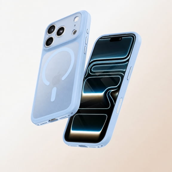 Mynvo Magnetic Phone Case for iPhone 18 Pro Max, Compatible with Magsafe, Hard Back & TPU Shockproof Bumper, Non-Slip Slim Lightweight Corner Protective Cover, Sky Blue