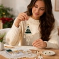 thumbnail image 5 of romoty DIY Beaded Christmas Tree Ornament Kit Snowflake Dangle - Forest Green Acrylic Bead Set with Hanging Snowflake Drop Holiday Pendant for Xmas Decor, 5 of 7