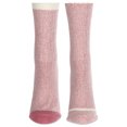thumbnail image 4 of MeMoi Women's 2 Pair Pack Fine Stripe Buttersoft Crew Socks - Womens - Female, 9-11, Fox Glove, 4 of 5