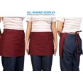 thumbnail image 3 of shiyou-Pure Cotton Waitress Apron Half Server Waist Short Aprons with 3 Pockets, 3 of 4