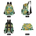 thumbnail image 2 of JIALIOU Mini Backpack Purse for Women Quilted Casual Daypack Small Travel Shoulder Bag, Abstract Yellow Green Floral Stained Glass, 2 of 7