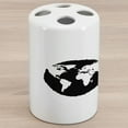 thumbnail image 1 of Saying Ceramic Toothbrush Holder, Explore the World Around You Typography Travel Motivation on Plain Background, Decorative Versatile Countertop for Bathroom, 4.5" X 2.7", Charcoal Grey, 1 of 4