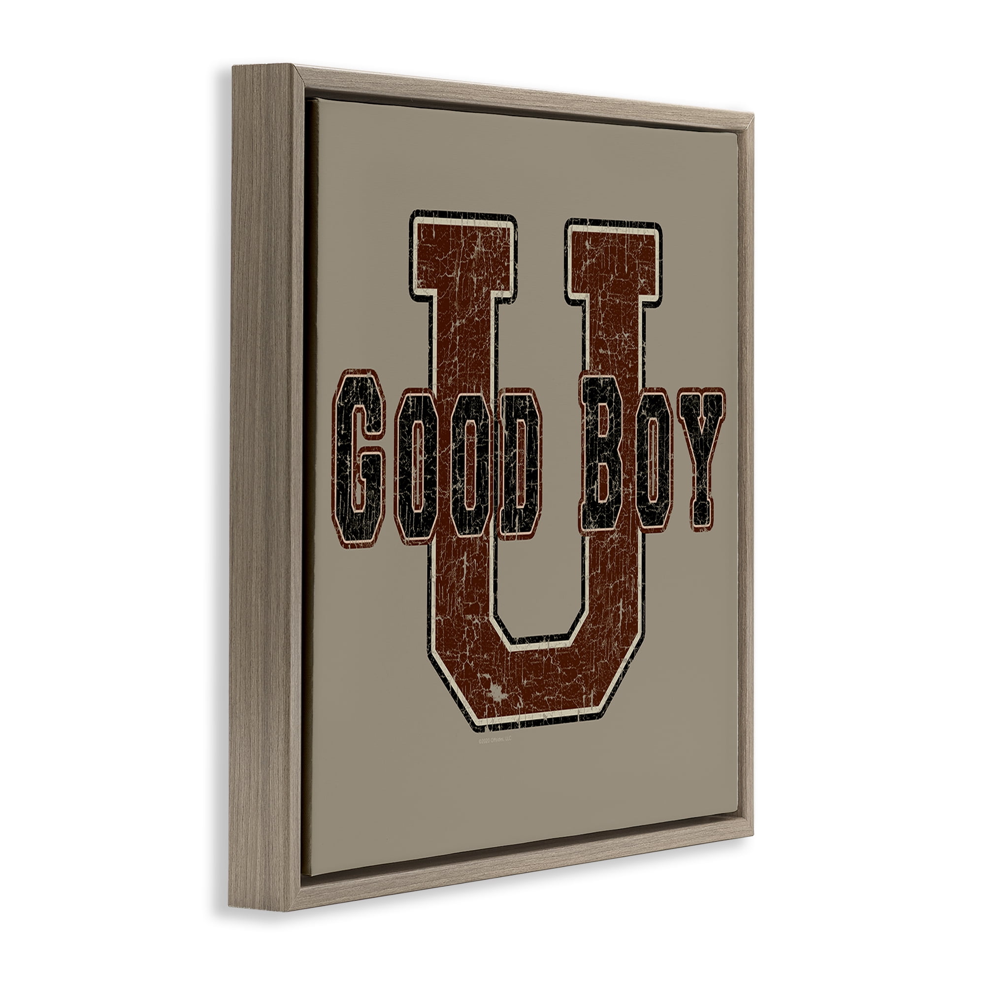 Stupell Industries Good Boy U Vintage Novelty & Humor Painting Brown Floater Framed Canvas Art Print Wall Art, 18 x 18