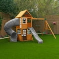 thumbnail image 5 of KidKraft Sterling Falls Wooden Swing Set / Playset with Clubhouse, Mailbox, Slide and Play Kitchen, 5 of 19