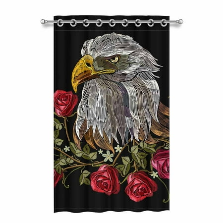 Mkhert White Eagle And Roses Blackout Window Curtain Drapes