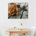 thumbnail image 3 of Nawypu Burnt Orange Wall Decor Rose Flower Pictures Canvas Print for Living Room Orange Bathroom Kitchen Art Black and White Bedroom Floral Posters Modern Artworks Dinner Room Home Decorations, 3 of 5