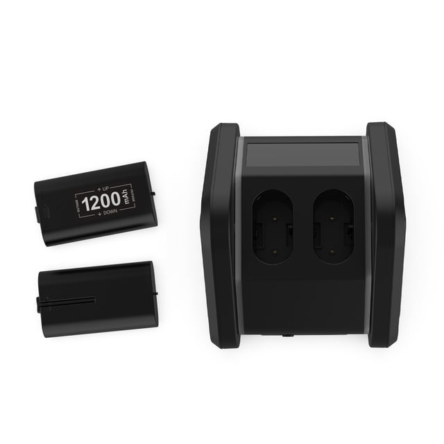 Xbox Universal Controller Charging Kit - Dual Dock Station with 2x 1200mAh Rechargeable Batteries for Xbox Series X/S & Xbox One S/X Controllers | Fast Charging, LED Indicators, Overcharge Protection