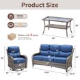 thumbnail image 5 of Jentlehouse Outdoor Patio Furniture Set,All-Weather Wicker Sofa Set with Outdoor Rockers & 2-Tier Table,Outdoor Conversation Furniture Set for Garden Porch Balcony Deck, 5 of 11