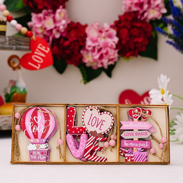 Decoraciones para El Día de San Valentín, Adornos Decorativos de Madera, Accesorios de Decoración para El Día de San Valentín