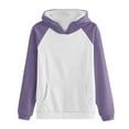 thumbnail image 4 of Timegard Sweatshirts for Women Long Sleeve Hoodies Pullover Fall Color Block Loose Tops with Pockets, 4 of 4