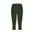 thumbnail image 5 of Mallwal Women Pull on Capris Straight-Leg Pant Leg Cut Women Size Polyester Ladies Capris Capris Pants Style C-89 Green-1 S, 5 of 6