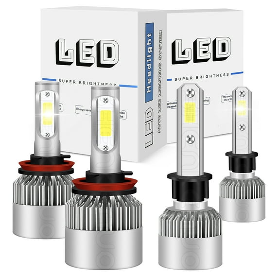 BMZONCC for Kia Optima 2011-2013 LED Headlight Bulbs,H1 High Beam and H11 Low Beam ,Pack of 4