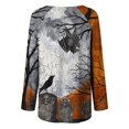 thumbnail image 5 of Costumes d'Halloween pour Femmes 2023 en Liquidation T-Shirts Oversize à Col Rond pour Femmes Imprimé Halloween Manches Courtes T-Shirt Blouse Hauts, 5 of 5