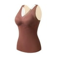 thumbnail image 1 of Womens Autumn And Winter Self-heating Warm And Non-marking Plus Velvet Inner Bottoming Cold-proof One-piece Underwear Thermal Vest, 1 of 9