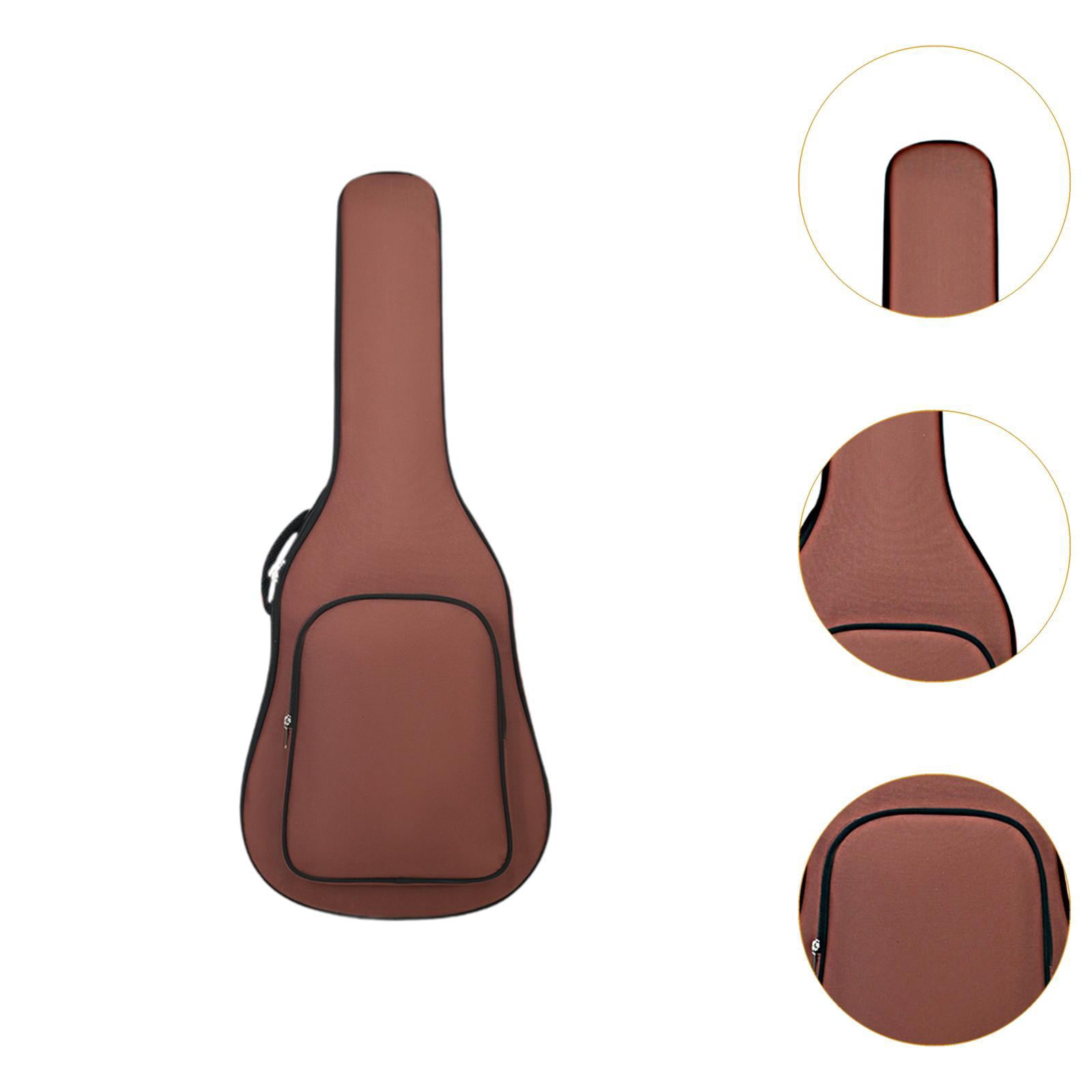 yotijay Electric Guitar Bag 40inch 41inch with Side Handle Thick Padding Travel Case Brown