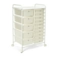 Seville Classics 15Drawer Organizer Cart, White