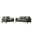 thumbnail image 2 of 6.5' Iron Gray Linen Sofa and Loveseat Living Room Set with USB Charger and Tablet Pocket, 2 of 5