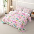 thumbnail image 3 of Erosebridal Cartoon Dino Twin Quilt Set For Girls,Kawaii Dinosaur Green Cactus Twin Coverlet Set For Girl,2-Piece, 3 of 7
