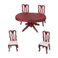 thumbnail image 1 of 5 Piezas Miniatura Mobiliario Modelo Set Comedor en Madera para Casa de Muñecas Accesorios Realistas de Simulación Juego de Habitación Apto para Juegos Infantiles Colección Manualidades, 1 of 9