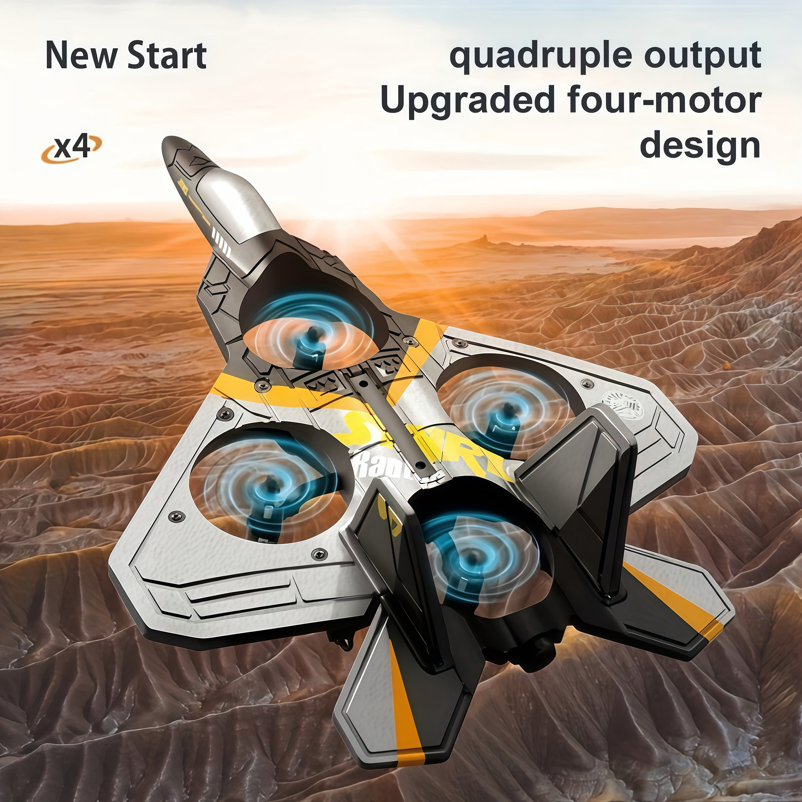 APIZCUK RC Fighter Jet Toy, EPP Foam Warplane, 3 Flight Modes, 20 Min Flight, Gift for Ages 12+