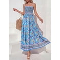thumbnail image 4 of PRETTYGARDEN Womens Floral Maxi Dress Boho Casual Summer Spaghetti Strap Smocked Sleeveless Flowy Beach Vacation Dresses, 4 of 10