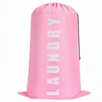 LAMIRO 1Pack XL Travel Laundry Bag,Machine Washable Clothes Organizer,Large Enough to Hold 4 Loads of Laundry,Easy Fit a Laundry Hamper or Basket,Pink A
