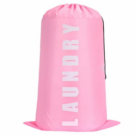 LAMIRO 1Pack XL Travel Laundry Bag,Machine Washable Clothes Organizer,Large Enough to Hold 4 Loads of Laundry,Easy Fit a Laundry Hamper or Basket,Pink A