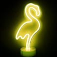 thumbnail image 2 of SHANJIA Neon Sign, LED Decor Night Light USB/Battery Flamingo Neon Lights with Base, for Bedroom Decoration Game Room Bar Party Kids Valentine's Gift Decor, 2 of 6