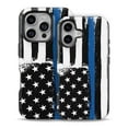 thumbnail image 2 of DesignSkinz Scratch-Resistant Hard Slim Case Compatible with iPhone 13 Pro Max (Compatible with MagSafe) - Grunge Patriotic American Flag with Thin Blue Line V2, 2 of 9
