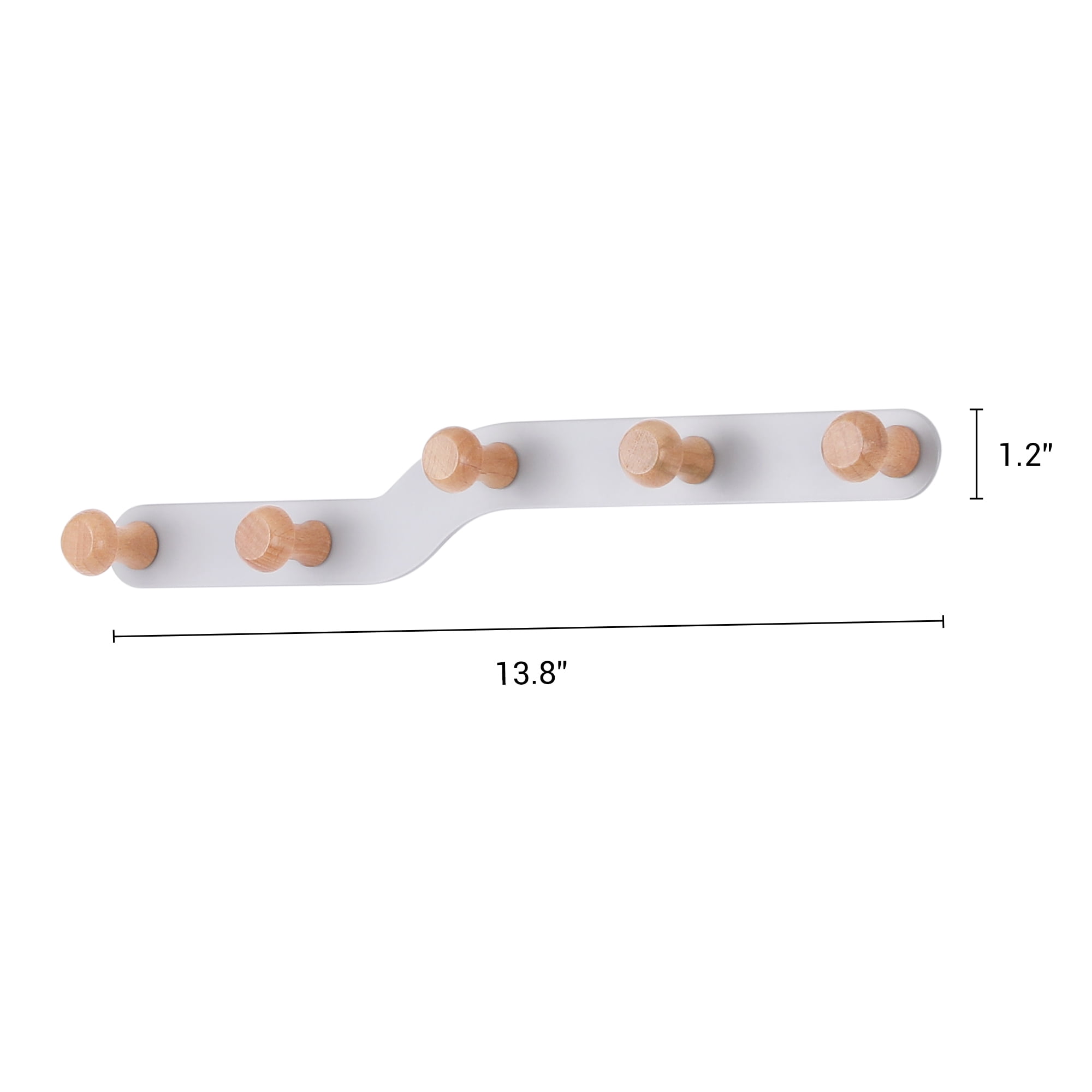 Unique Bargains Coat Rack Wall Mount Metal Wood Coat Hook for Hanging with 5 Hooks Gray