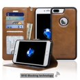 thumbnail image 1 of NAVOR - iPhone 7 Plus Detachable Magnetic Housing Wallet Case [RFID Protection] [Apple Logo Hole] [Vajio Series] -Brown (IP7PVJBR), 1 of 7
