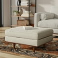 thumbnail image 3 of Simpli Home Morrison 33 inch Wide Mid-Century Modern Table Ottoman in Cream White Woven-Blend Fabric, 3 of 8