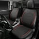 thumbnail image 4 of Fundas de asiento CAR PASS Universal FIT de piel ribeteada, color negro y rojo, 4 of 9