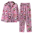 thumbnail image 1 of 2 uds Sanrio Hello Kitty pijamas Anime Y2K niñas pantalones de manga larga moda Kawaii Casual suelta pareja ropa de casa traje camisón, 1 of 4