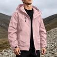 thumbnail image 3 of Jessboyy Mens Windbreaker Jacket with Hood Long Sleeve Rain Shell Jackets with Pockets Waterproof Windproof Outdoor Jacket Pink,S, 3 of 7