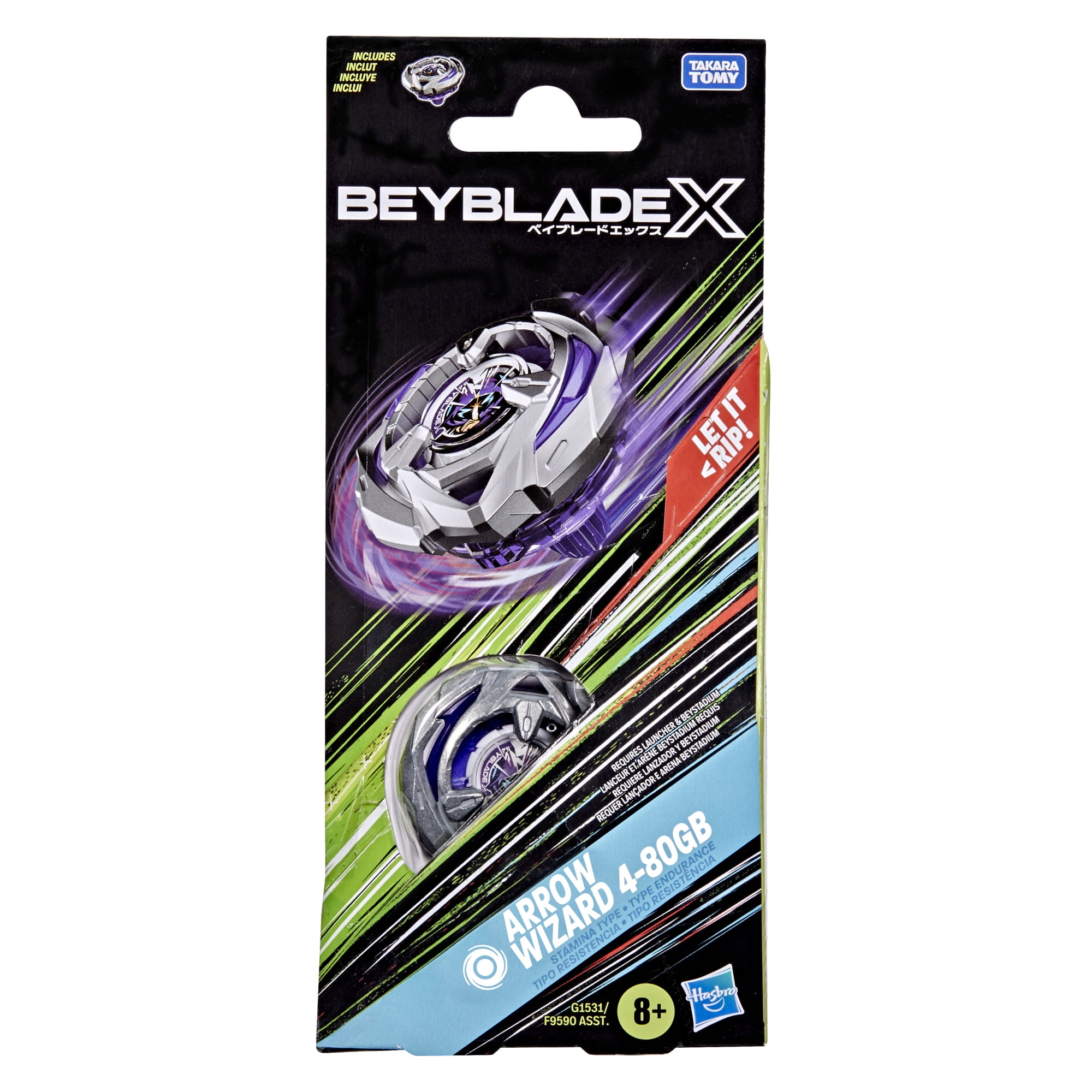 Hasbro Beyblade X Arrow Wizard 4-80GB Set - Stamina Type Top