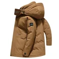 thumbnail image 2 of Nueva chaqueta de plumón de longitud media de invierno para hombre, chaqueta gruesa de plumón de pato blanco con capucha informal a la moda para hombre, abrigo nuevo, 2 of 5