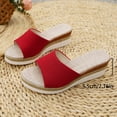 thumbnail image 6 of Dakaela Slip on Wedge Sandals for Women Open Toe Platform Slides Espadrilles 2.16 Inch Comfortable Dressy Beach Summer Mules Shoes Red 9, 6 of 8