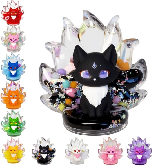 Wizlet Nine-Tailed Fox Quicksand Ornaments ,Toy Collection Desk Accessories Home & Office Decoration,Car ornaments