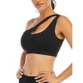 thumbnail image 2 of SHCKE Women's Sexy One Shoulder Cut Out Sports Bra Yoga Workout Tops Gym Fitness Activewear Medium Support, 2 of 5